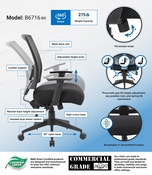 Boss Contract Mesh Back Task Chair, B6716-BK